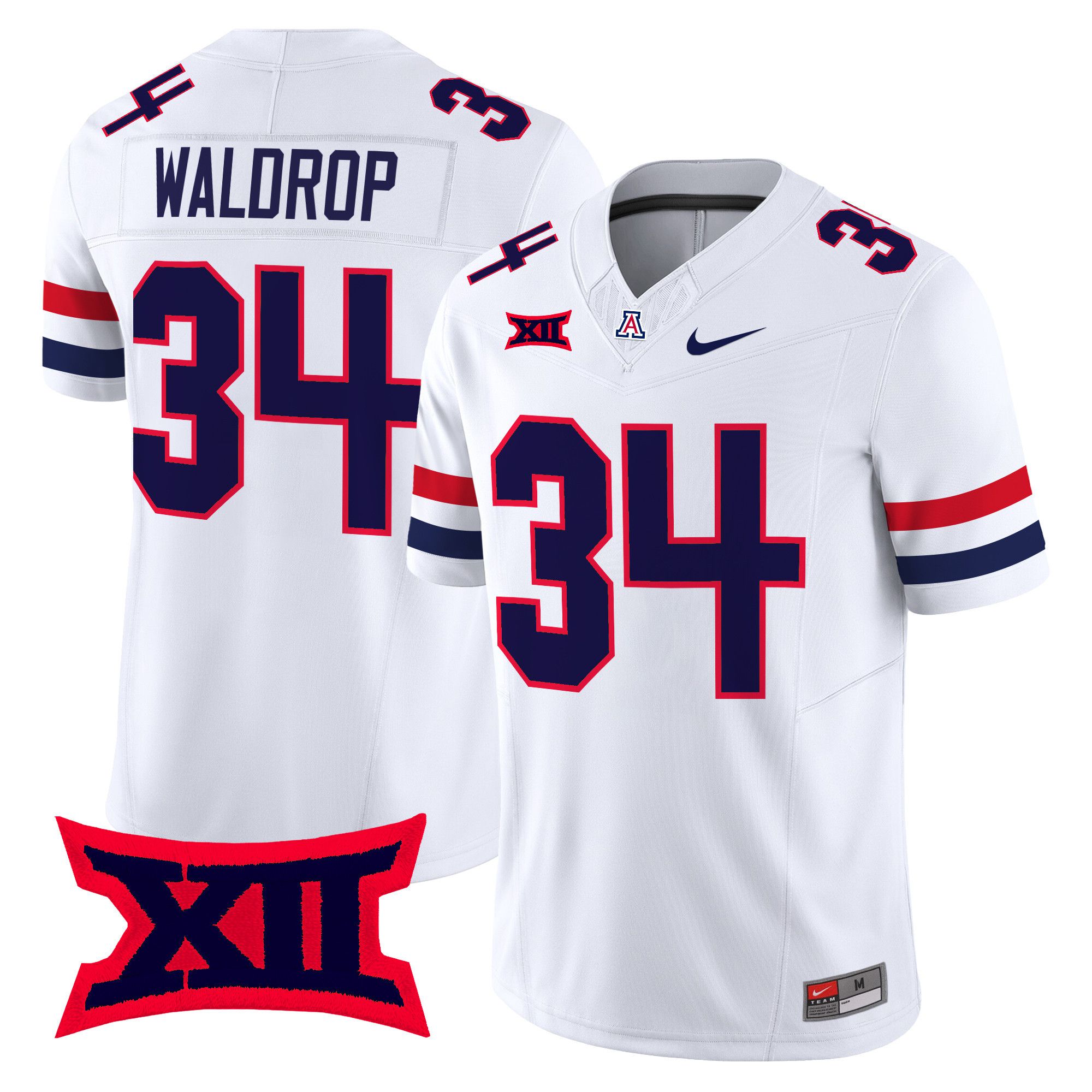 Men Arizona Wildcats #34 Waldrop White Nike 2024 Vapor Limited NCAA Jersey
